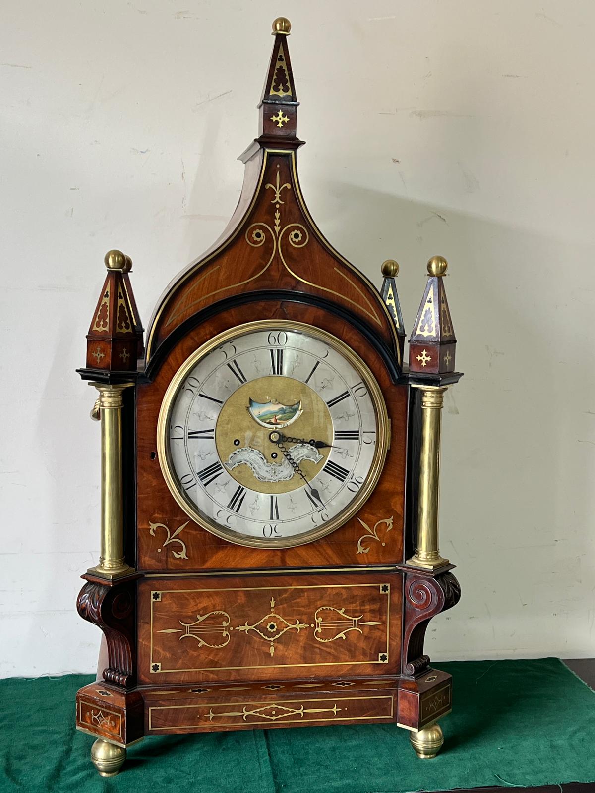 A William IV mahogany Gothic style bracket clock by Richard Haughtin Of London - (18th century and
