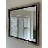 A large wall mirror with brush steal frame 128cm x 110cm