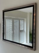 A large wall mirror with brush steal frame 128cm x 110cm