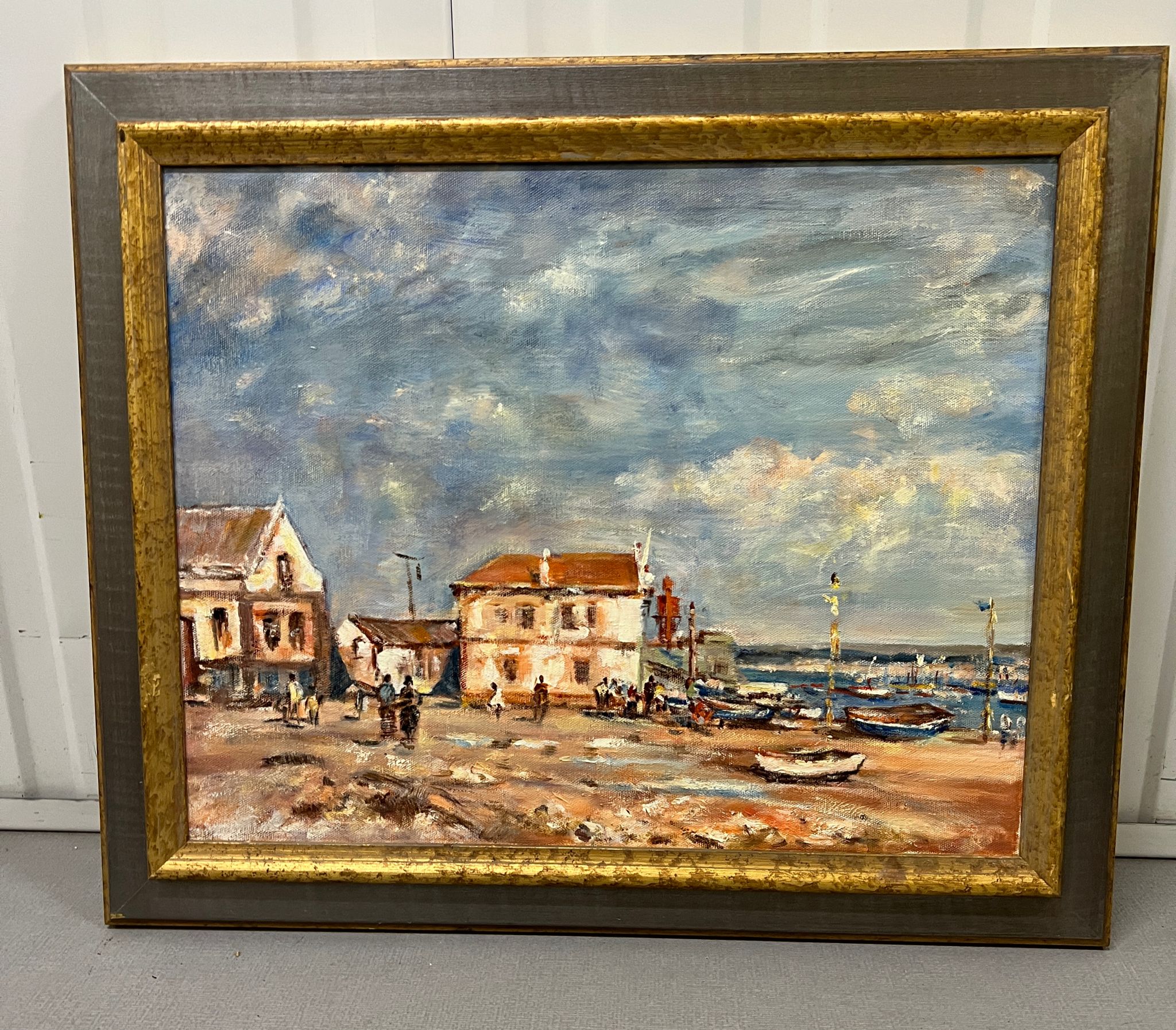 A contemporary oil on canvas of a coastal scene (52cm x 62cm)