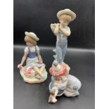 Three figurines, two stamped Lladro