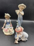 Three figurines, two stamped Lladro