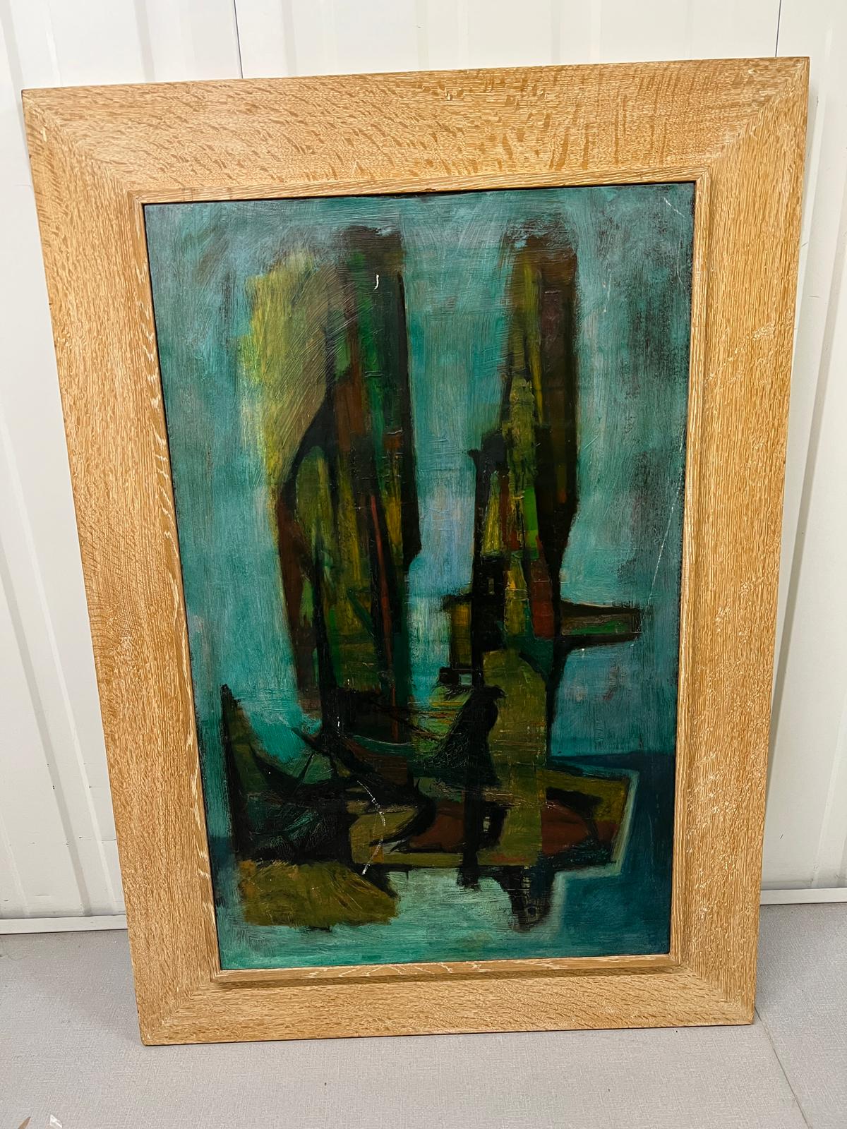 Jack Pender (1918-1998), Formations, oil on board, signed lower right, inscribed verso. 51cm x 82cm