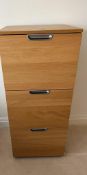 Three drawer filing cabinet (H120cm W50cm D44cm)