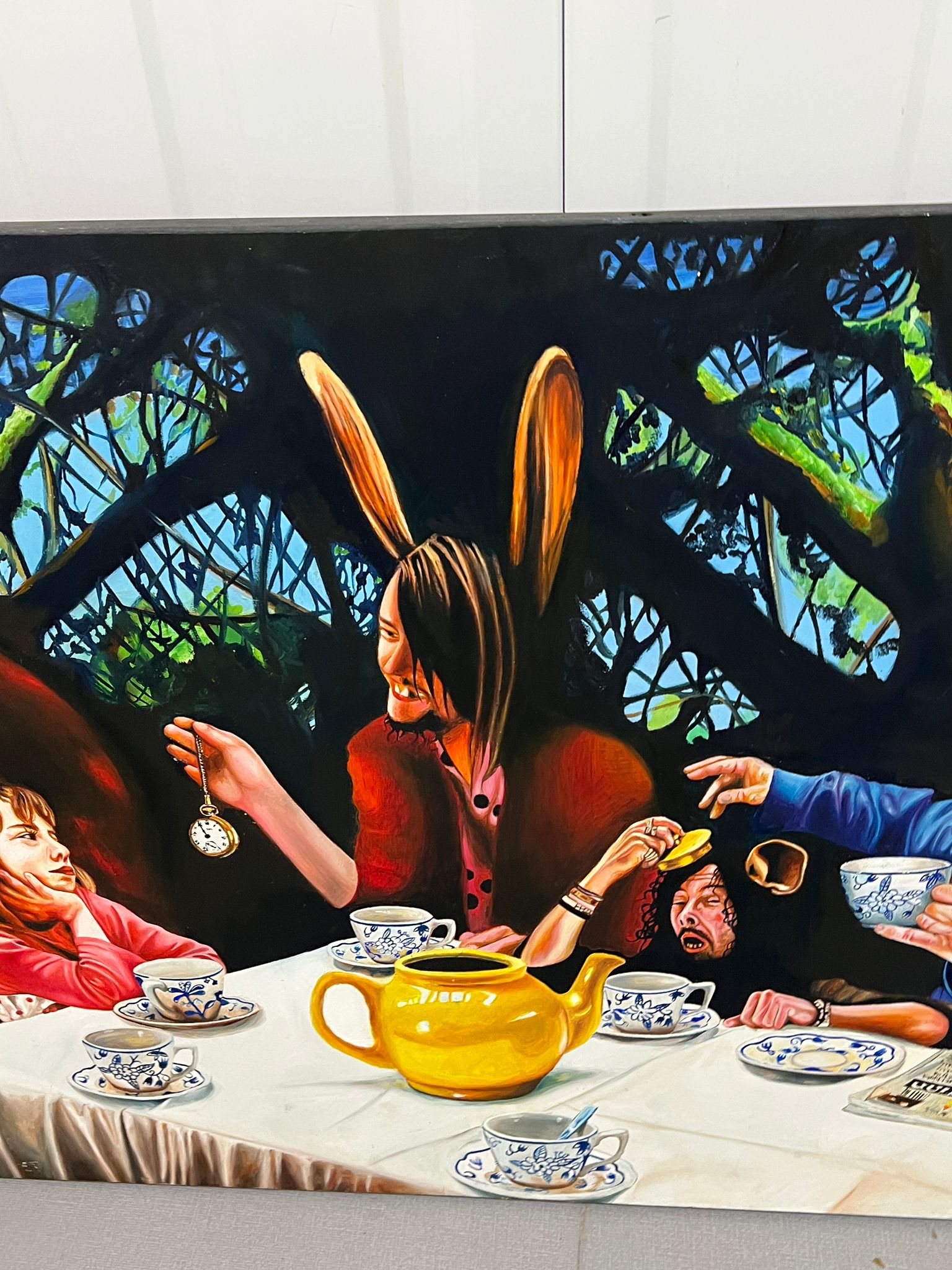 Neil Thomas Roberts 'Little Alice & a band of peculiar fellows' oil on wood 100cm x 70cm (2006) - Image 2 of 5