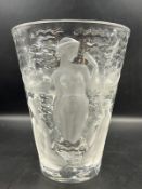 Lalique 'Ondines' frosted nudes crystal vase AF H 24 cm D 19cm