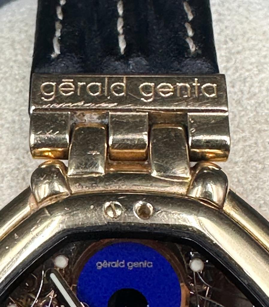 Gerald Genta very attractive and rare yellow gold, marked 750 octagonal skeletonized minute - Image 5 of 6