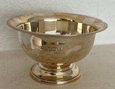 A 1966 silver bowl hallmarked for Dublin 1966, makers mark GB