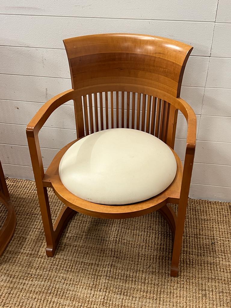 A pair of Frank Lloyd Wright (1867 - 1959) for Cassina barrel chair - Image 3 of 4