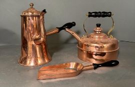 A selection of Arts and Crafts copper ware