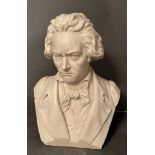 A large plaster bust of composer Ludvig Van Beethoven (H46cm)