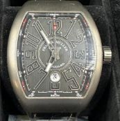 A Franck Muller Vanguard wristwatch, leather bracelet AF