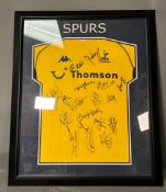 A framed and signed Tottenham Hotspur football shirt