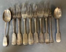 A selection of silver flatware, various hallmarks and makers (Approximate Total weight 610g)