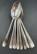 A set of nine silver spoons, hallmarked for Birmingham 1915 by Elkington & Co Ltd (Approximate