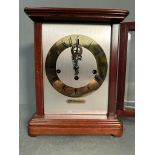 A German glass and mahogany cased eight day striking mantel clock by J Kieninger