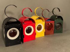 A selection of vintage road lanterns various styles, colours and makers to include Greenham, BICC