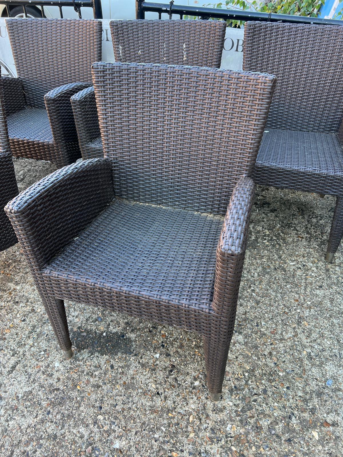 A set of eight garden chairs in a rattan style by Skyline Design UK - Image 2 of 4