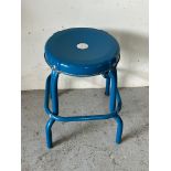 A small blue metal stool (Dia34cm H47cm)