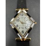 An Art Deco watch on a leather strap