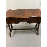 A mahogany ladies writing desk on spiral supports