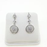 Silver cubic zirconia set drop earrings