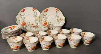 A Part Royal Doulton poppy pattern tea service.