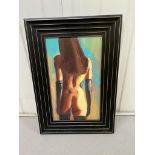 An oil on board of a nude by Mark Pearson