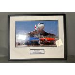 Concorde Interest: Best of British signed photograph Concorde, E Type Jaguar and Aston Martin 037/