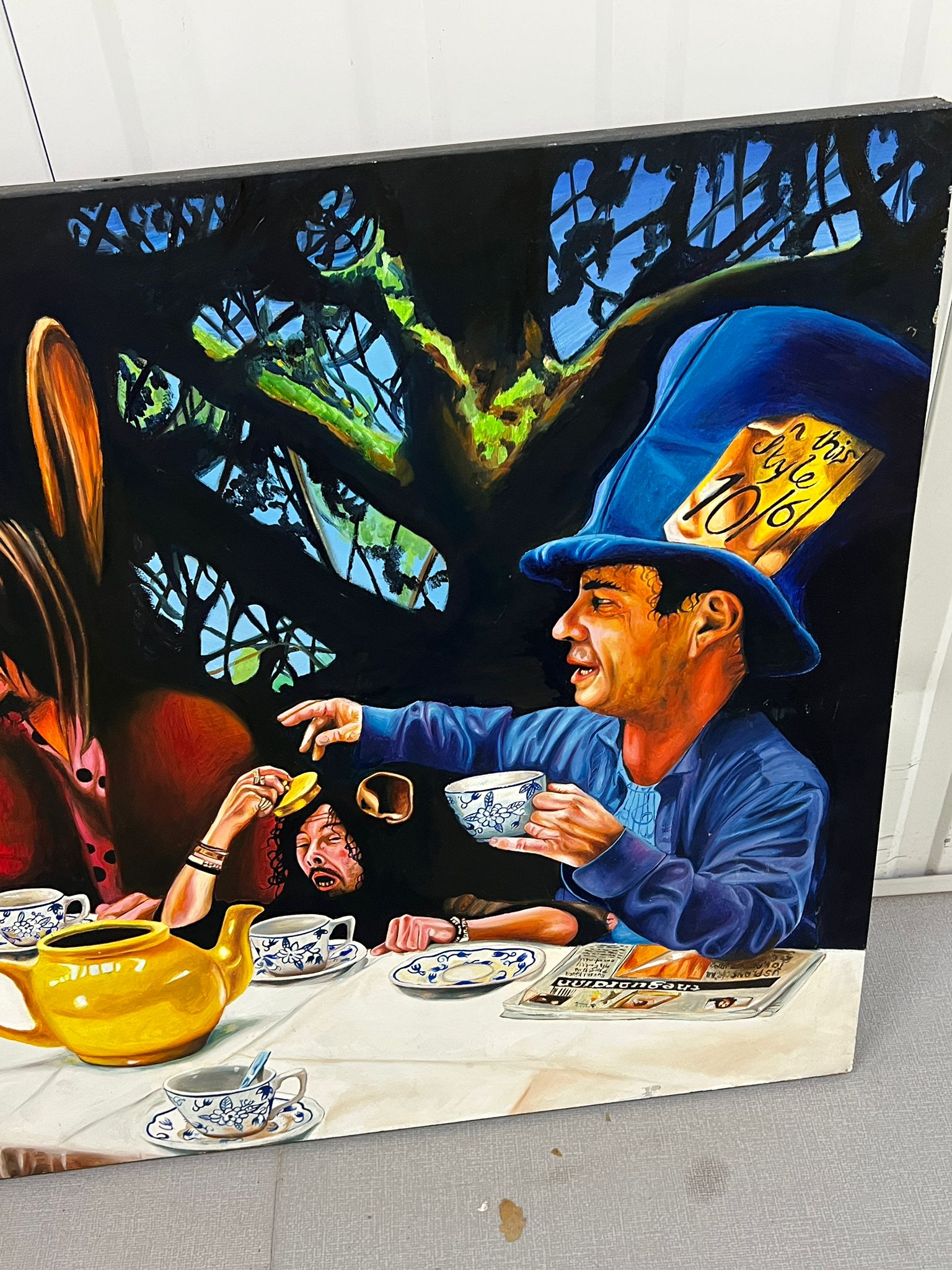 Neil Thomas Roberts 'Little Alice & a band of peculiar fellows' oil on wood 100cm x 70cm (2006) - Image 3 of 5
