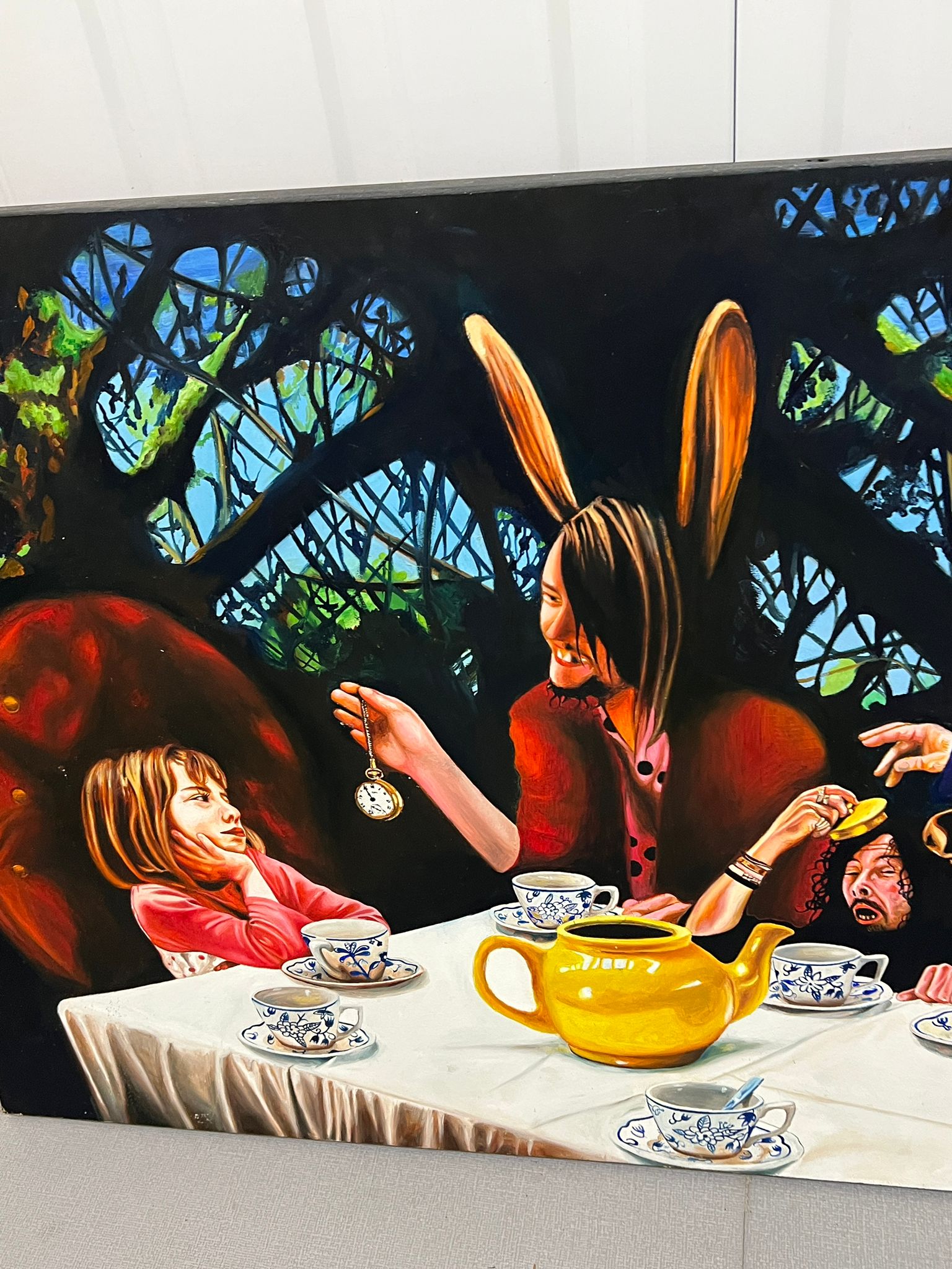 Neil Thomas Roberts 'Little Alice & a band of peculiar fellows' oil on wood 100cm x 70cm (2006) - Image 4 of 5