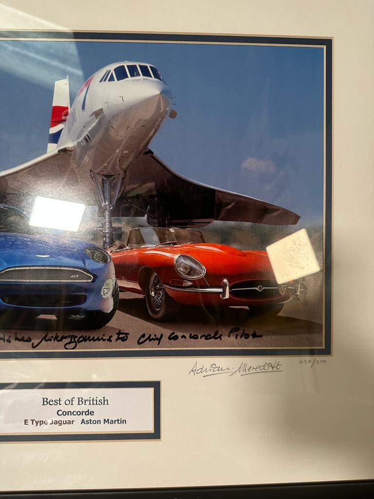 Concorde Interest: Best of British signed photograph Concorde, E Type Jaguar and Aston Martin 037/ - Image 4 of 5