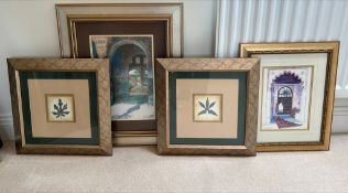 A selection of four prints, two still life.