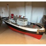 A firefighter model boat