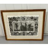 A framed print of the Jubilee of The Golfing Championship 1860-1910 72cm x 59cm