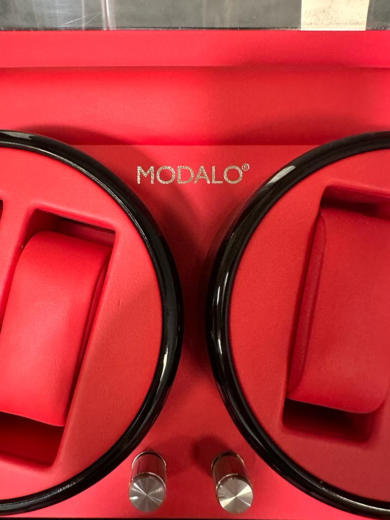 A Modalo black lacquer and red fitted interior watch display box. - Image 3 of 3