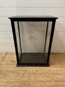 A black painted glazed commercial display cabinet advertising Ford 428 Mil (54 cm x 36 x 74)