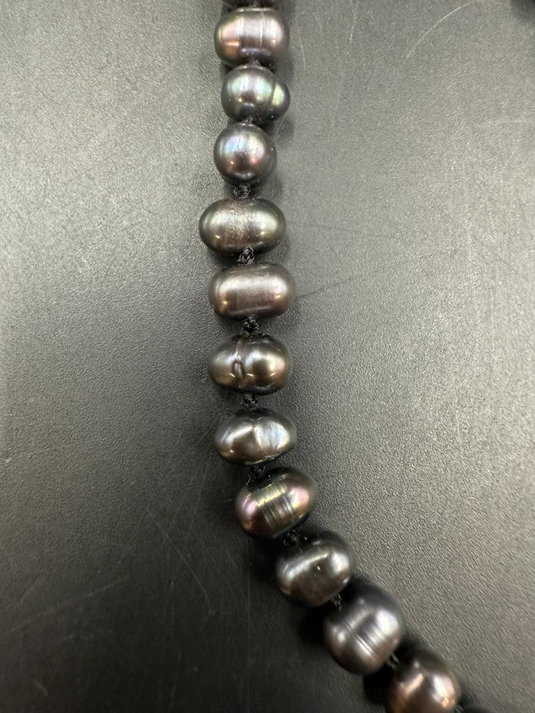 Two black pearl necklaces - Image 2 of 4