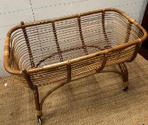 A vintage 1960's bamboo cot (H68cm W100cm D57cm)