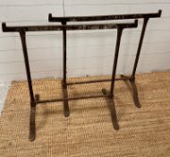 Two Industrial H frame bench trestle ends
