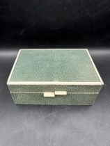 A Shagreen and bone jewellery box (15.5 x 10.5 x 6.6 cm Approximately)