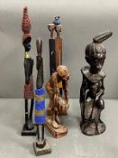 A selection of carved and tribal items (5)