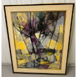 MAURICE ELIE SARTHOU (FRANCE 1911-1999) abstract oil on canvas signed lower left.