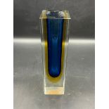 A Murano Sommerso glass, blue and yellow H 22cm