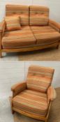 Blonde Gina two seater sofa and one Gina easy chair