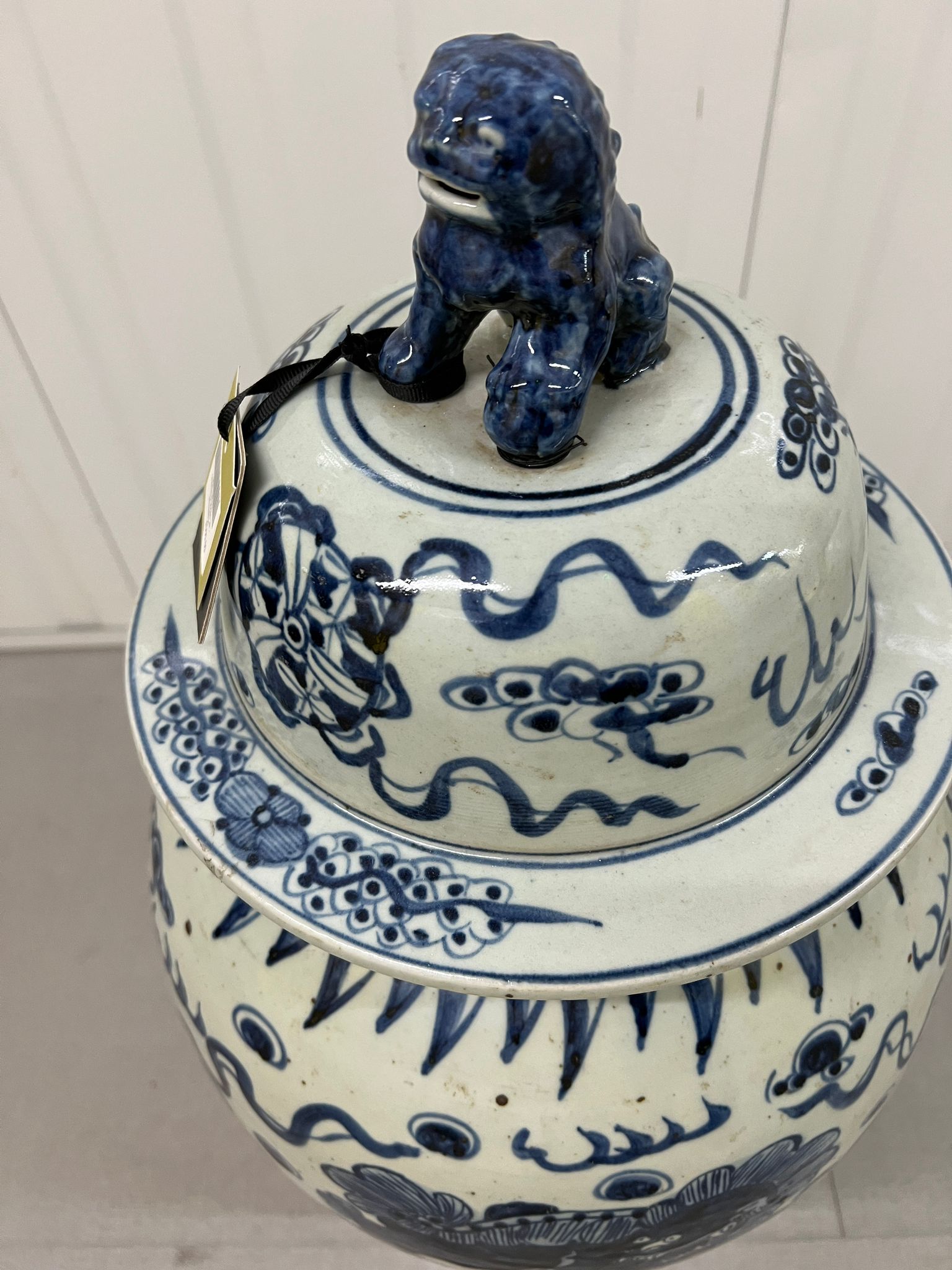 OKA : A Contemporary Wen Emperor blue and white lidded vase 50cm H - Image 2 of 4