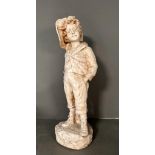 A plaster figure of a Victorian boy with his hands in his pockets (H63cm)