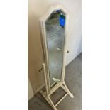 A French style faux bamboo floor standing mirror