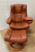 Stressless easy armchair recliner and footstool H100cm W90cm D65cm