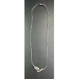 A white gold and diamond contemporary necklace, marked 585, approximate total weight 9.7g